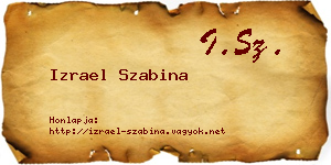 Izrael Szabina névjegykártya
